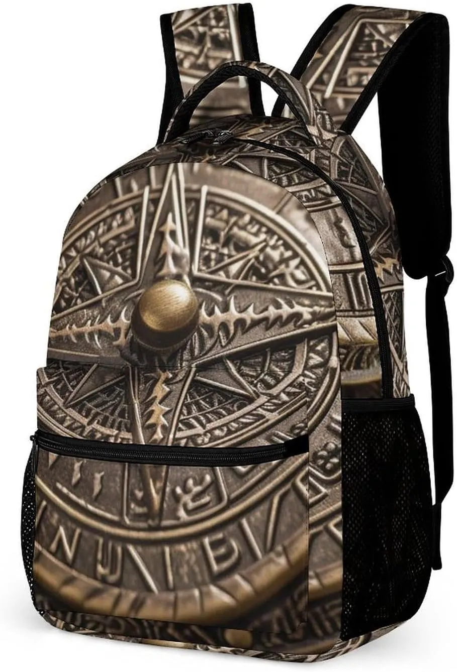 Laptop Backpack for Travel Daypack Computer Bag Work Magical Norse Runes Compass Back Pack Nurse Bag for Hiking