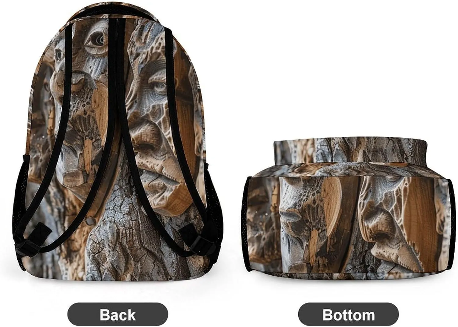 Laptop Backpack for Travel Daypack Computer Bag Work Wood Carving Texture Back Pack Nurse Bag for Hiking