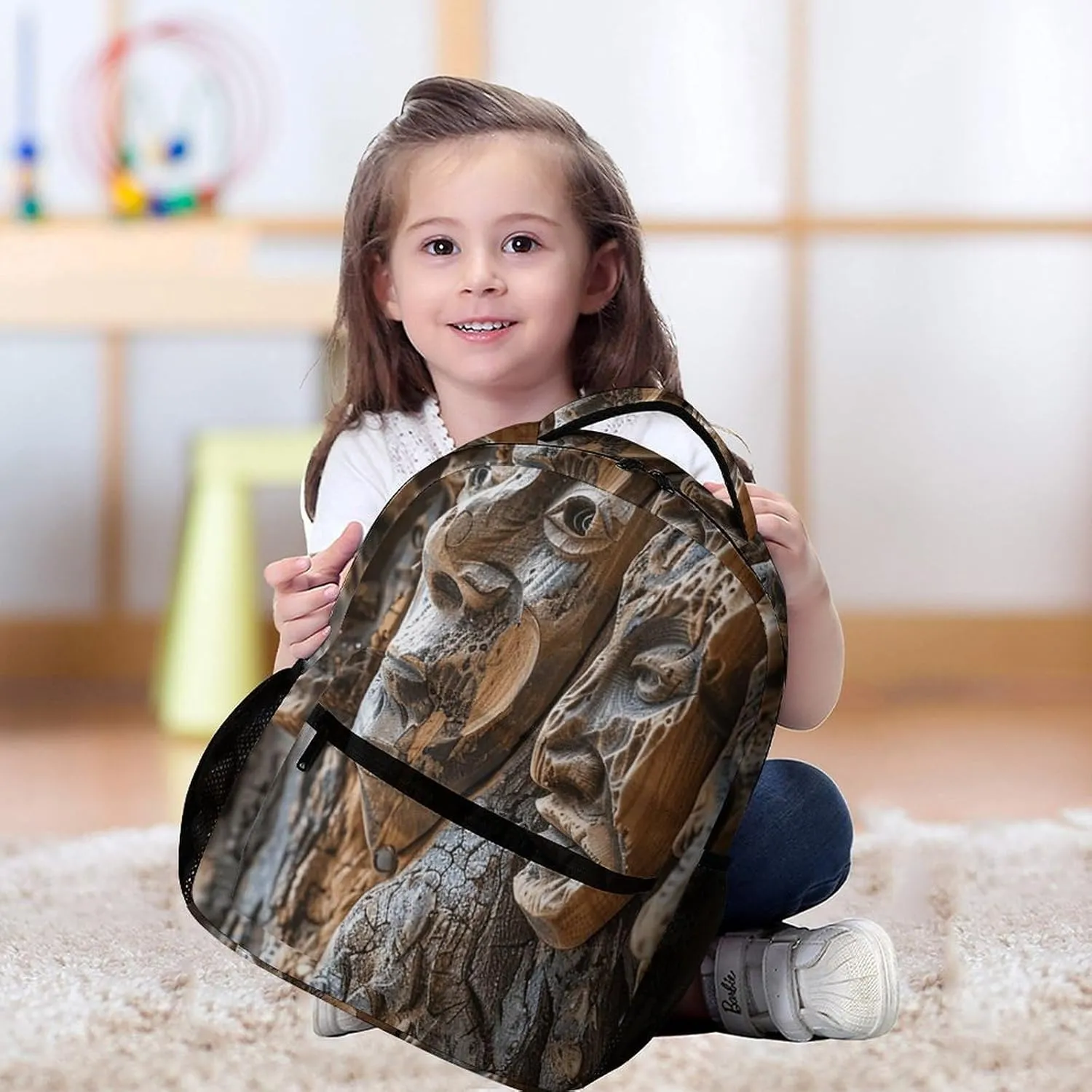 Laptop Backpack for Travel Daypack Computer Bag Work Wood Carving Texture Back Pack Nurse Bag for Hiking