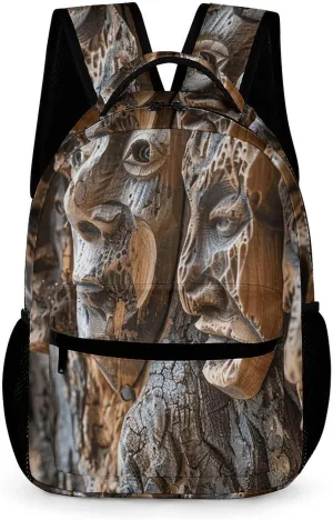 Laptop Backpack for Travel Daypack Computer Bag Work Wood Carving Texture Back Pack Nurse Bag for Hiking