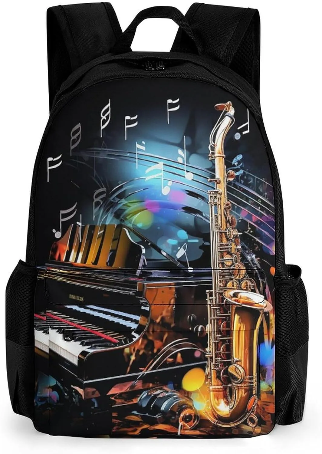 Laptop Backpack for Women Men Daypack Saxophone And Piano Backpacks Computer Bag Travel Laptop Bag Casual Work Bag