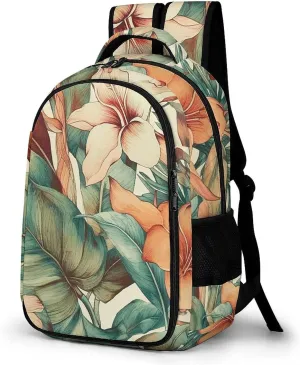 Laptop Backpack for Women Men Daypack Waterproof Botanical Watercolor Painting Computer Bag Business Work Bag for Travel