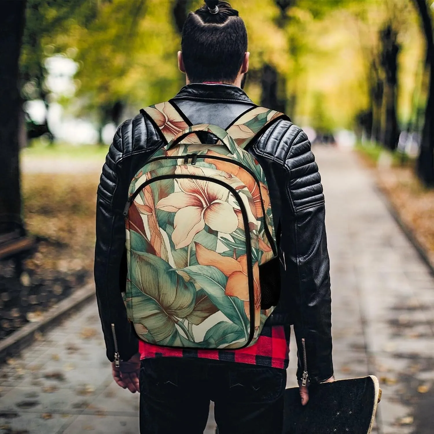 Laptop Backpack for Women Men Daypack Waterproof Botanical Watercolor Painting Computer Bag Business Work Bag for Travel