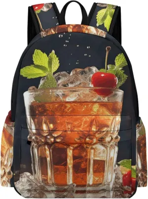 Laptop Backpack for Women Men Daypack Waterproof Classic Cocktail Computer Bag Business Work Bag for Travel