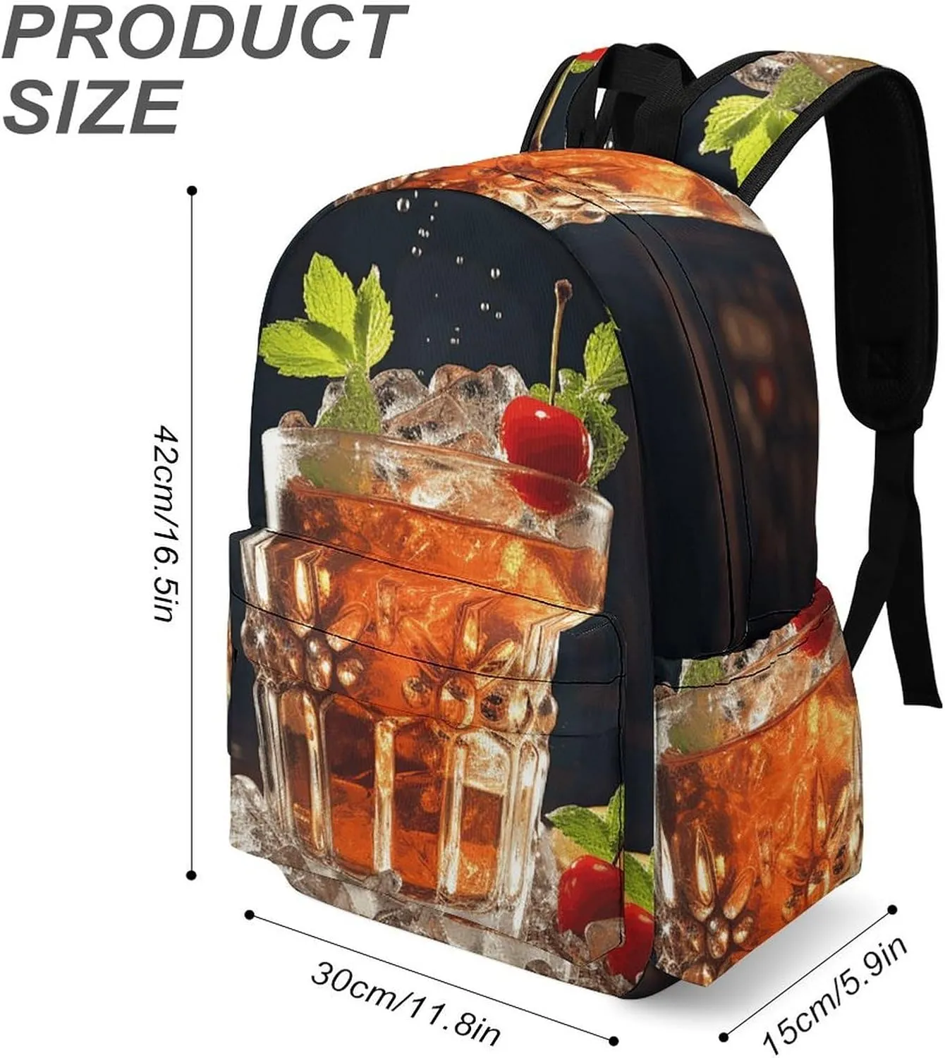 Laptop Backpack for Women Men Daypack Waterproof Classic Cocktail Computer Bag Business Work Bag for Travel