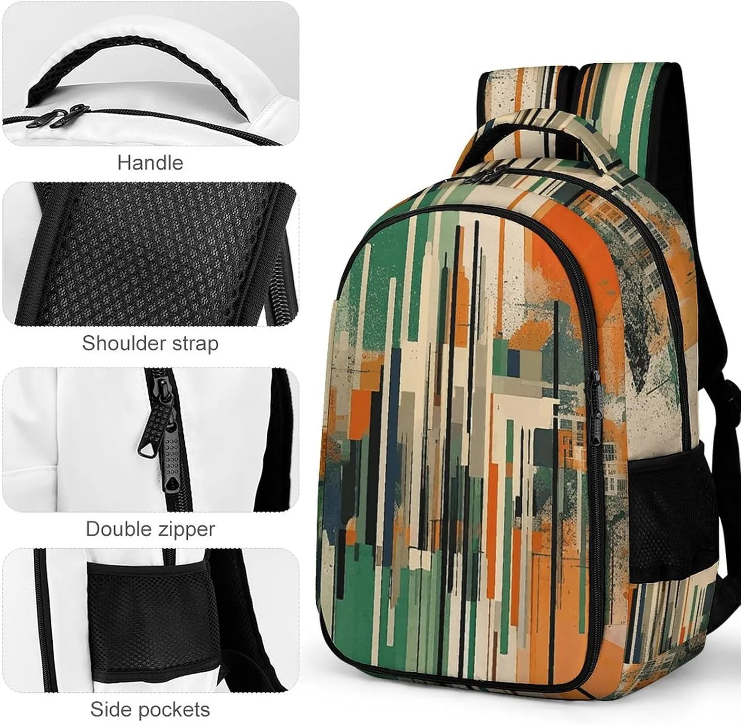 Laptop Backpack for Women Men Daypack Waterproof Complex Patterns Computer Bag Business Work Bag for Travel