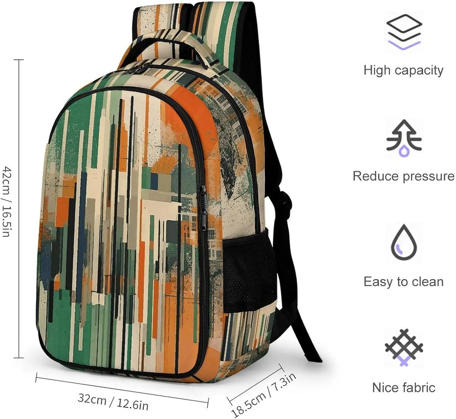 Laptop Backpack for Women Men Daypack Waterproof Complex Patterns Computer Bag Business Work Bag for Travel