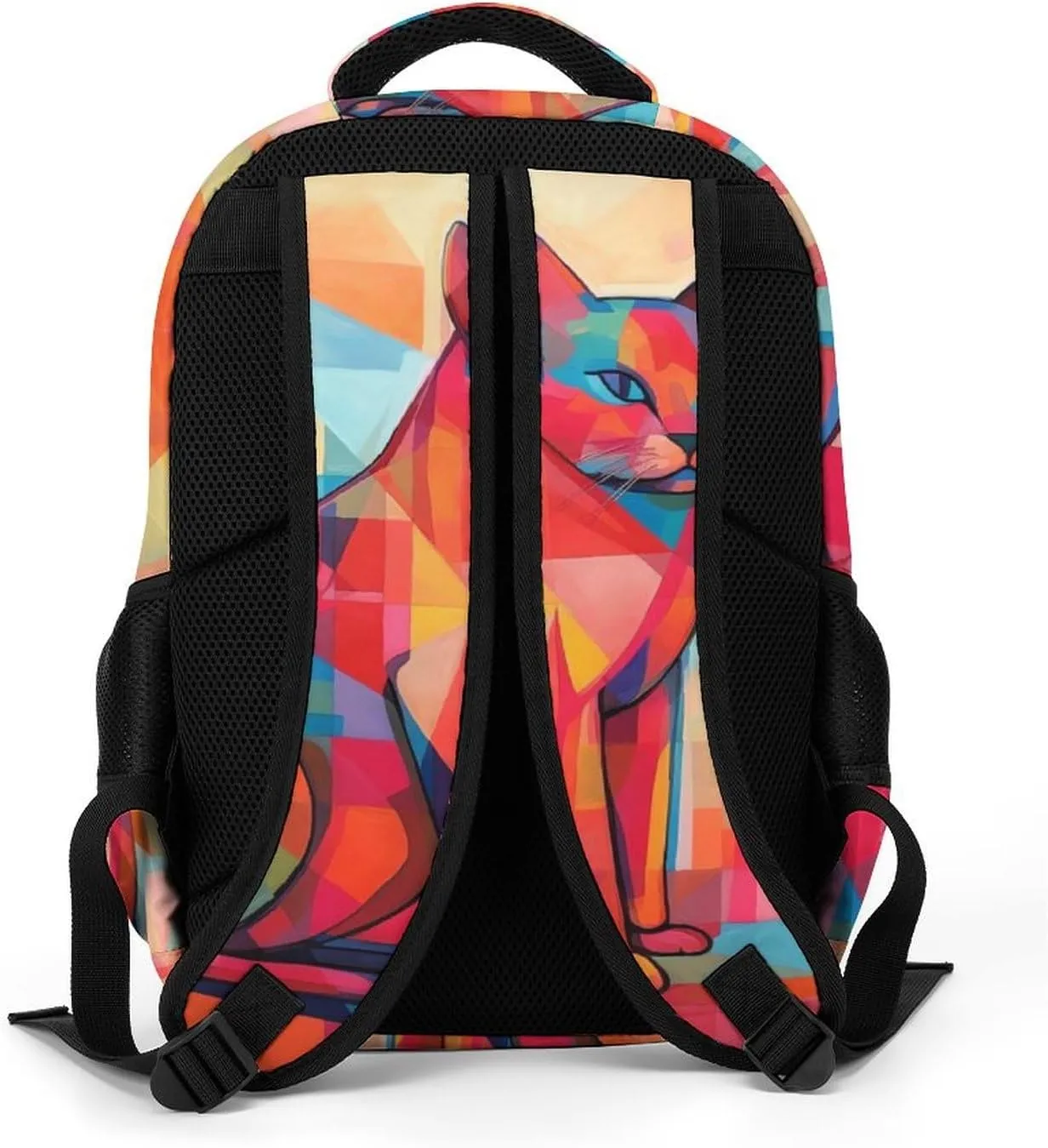 Laptop Backpack for Women Men Daypack Waterproof Mid Century Modern Art Cat Computer Bag Business Work Bag for Travel