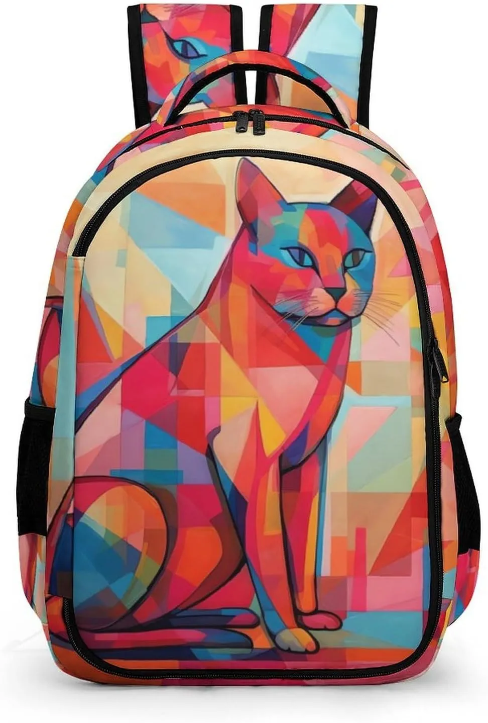 Laptop Backpack for Women Men Daypack Waterproof Mid Century Modern Art Cat Computer Bag Business Work Bag for Travel