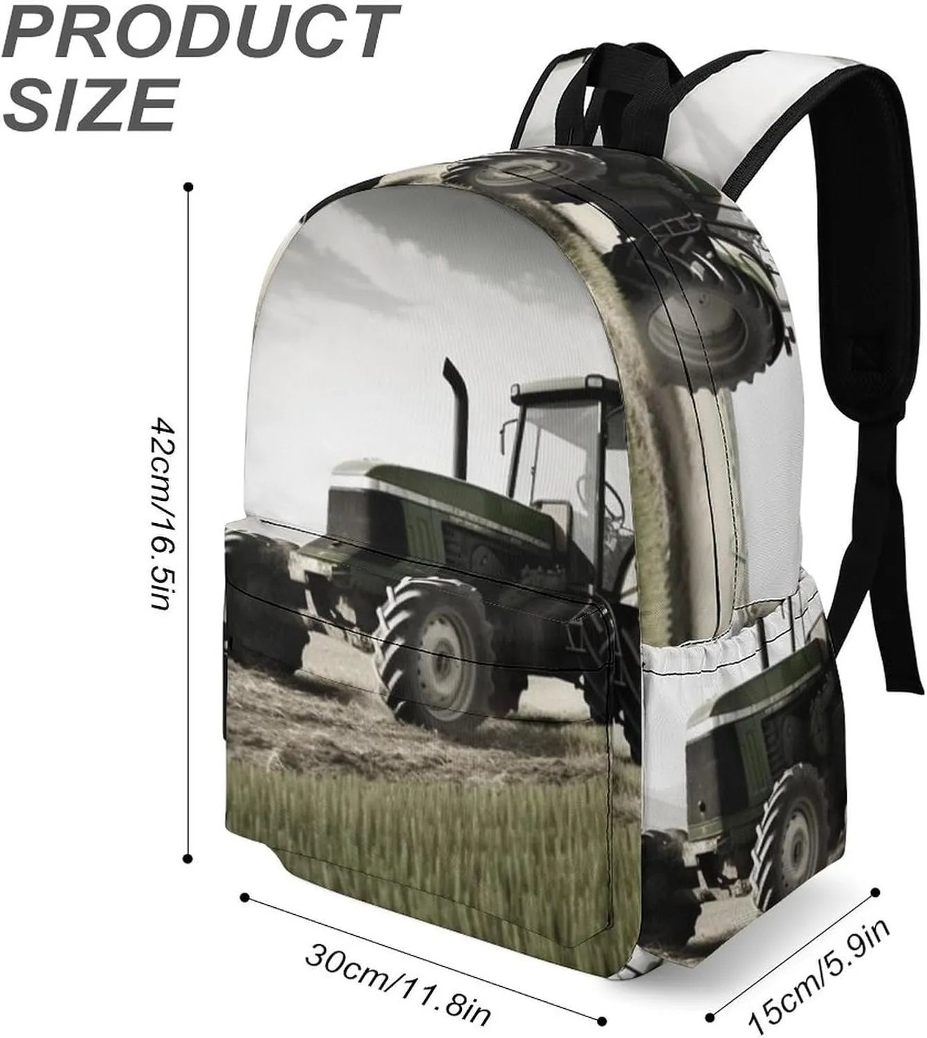 Laptop Backpack for Women Men Daypack Waterproof Tractor Agriculture Tranquil Computer Bag Business Work Bag for Travel