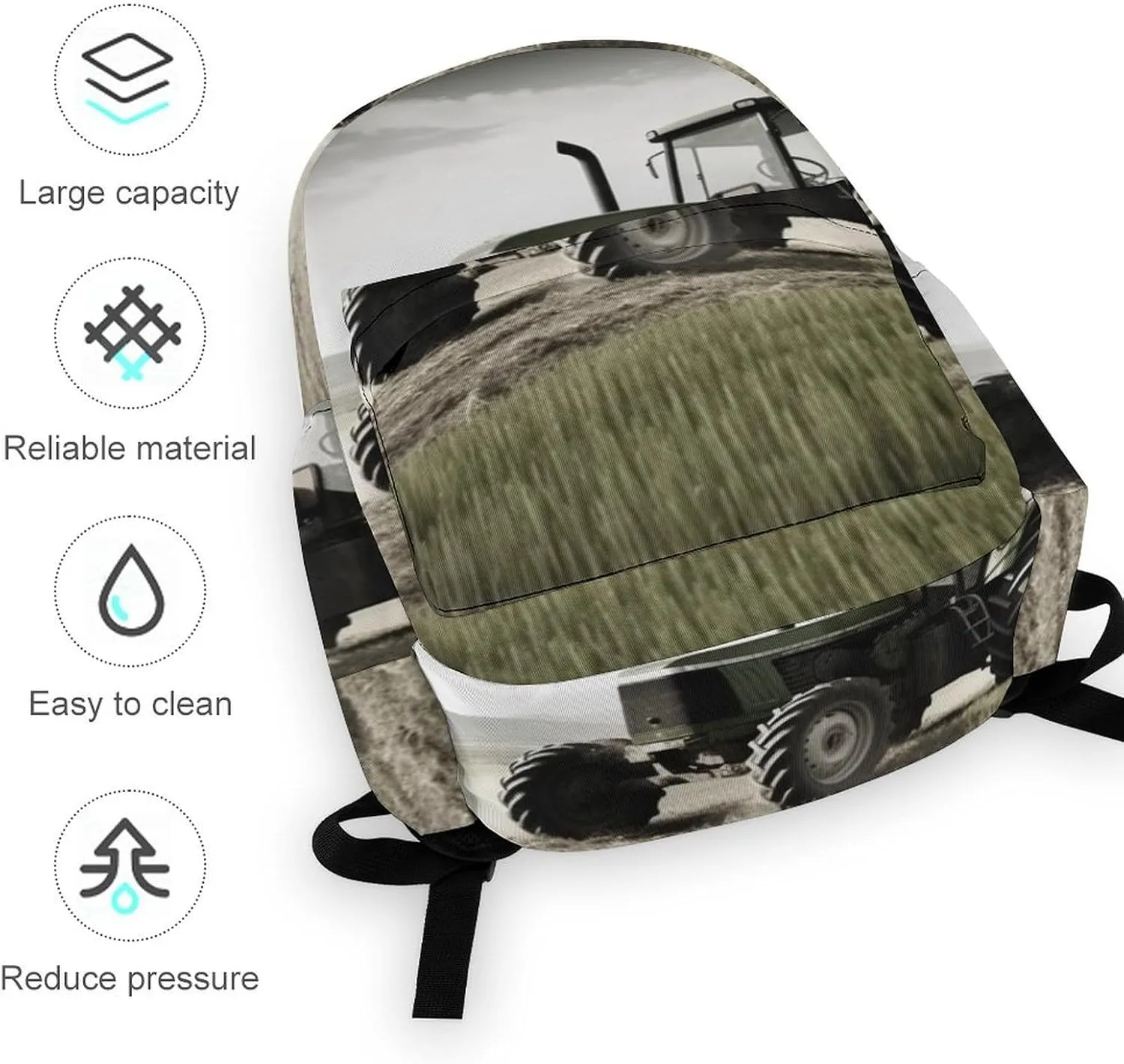 Laptop Backpack for Women Men Daypack Waterproof Tractor Agriculture Tranquil Computer Bag Business Work Bag for Travel
