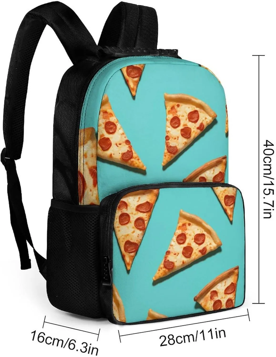 Laptop Backpack Green Pizza Slices Daypack Computer Bag Travel Laptop Bag Casual Nurse Bag for Women Men