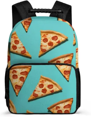 Laptop Backpack Green Pizza Slices Daypack Computer Bag Travel Laptop Bag Casual Nurse Bag for Women Men