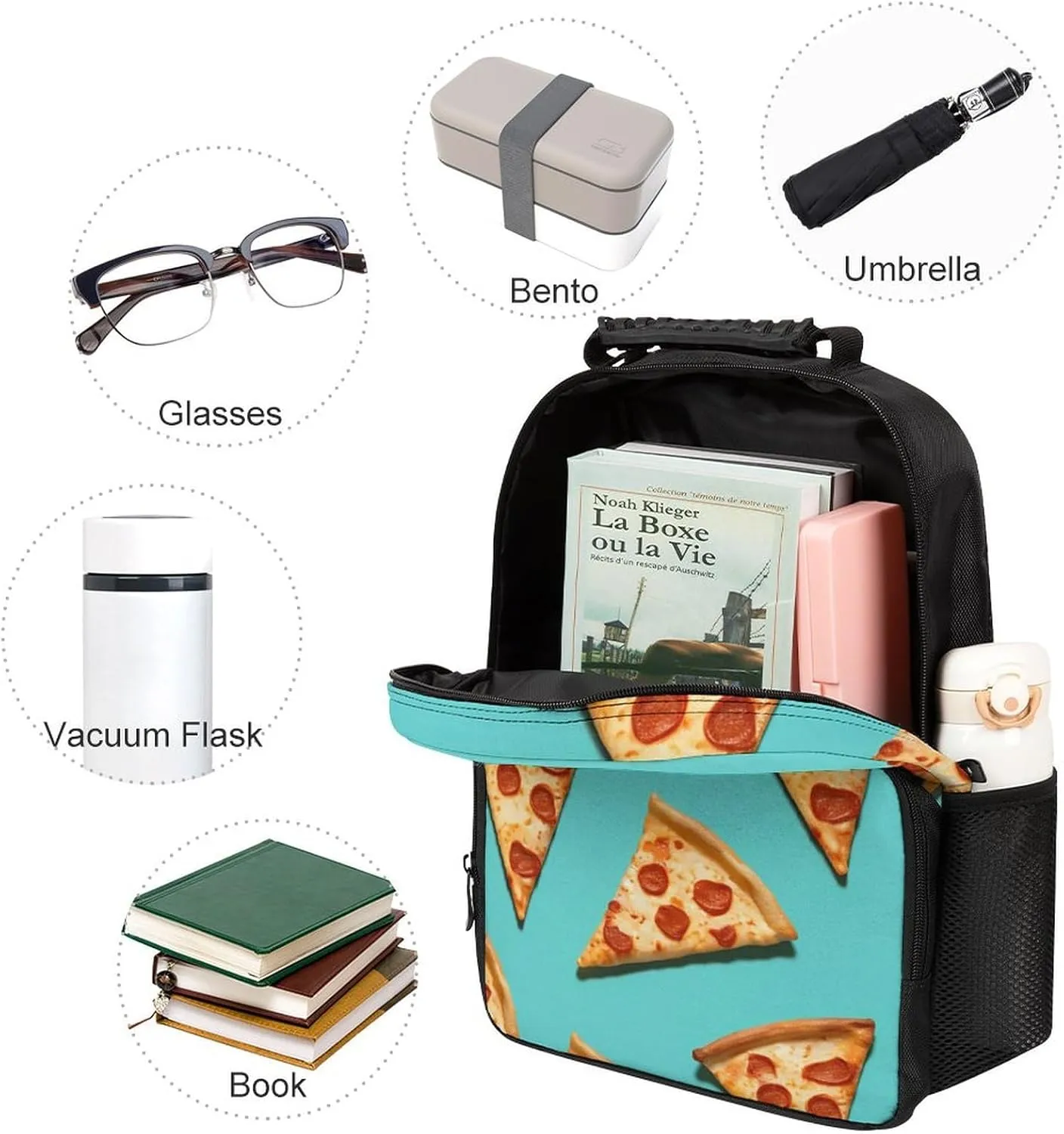 Laptop Backpack Green Pizza Slices Daypack Computer Bag Travel Laptop Bag Casual Nurse Bag for Women Men