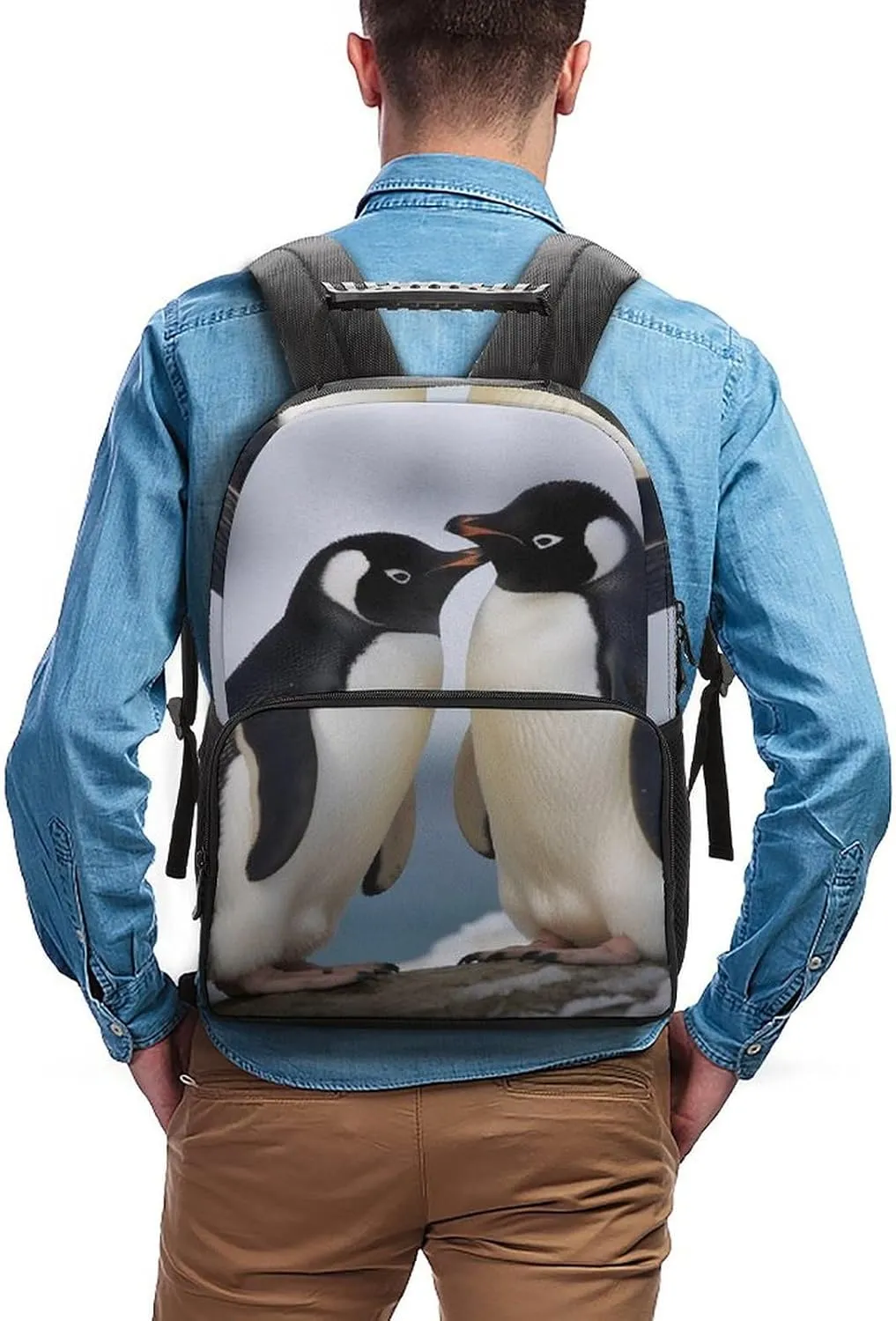 Laptop Backpack I Love Penguins Daypack Computer Bag Travel Laptop Bag Casual Nurse Bag for Women Men