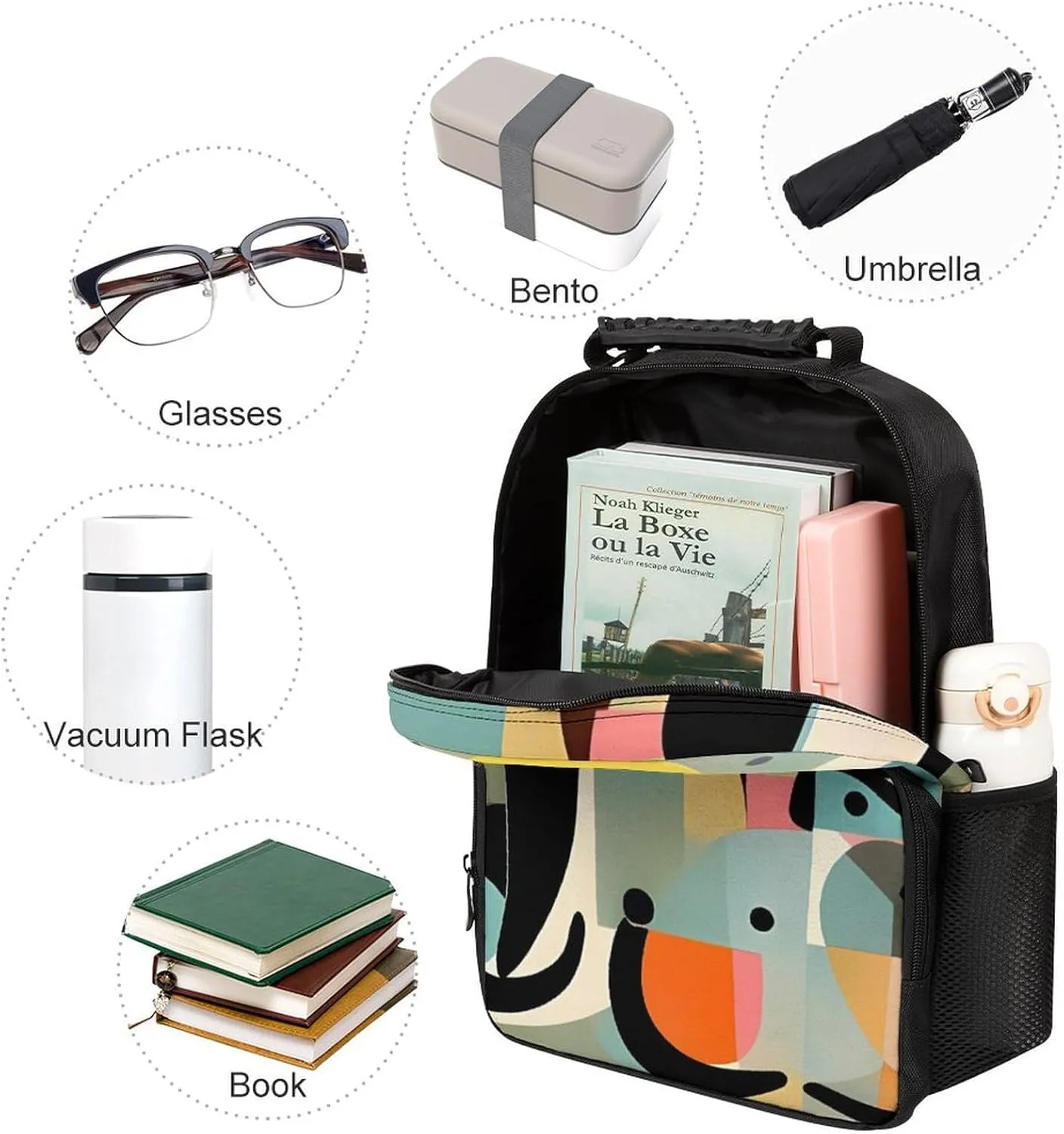 Laptop Backpack Mid Century Modern Art Cat Daypack Computer Bag Travel Laptop Bag Casual Nurse Bag for Women Men