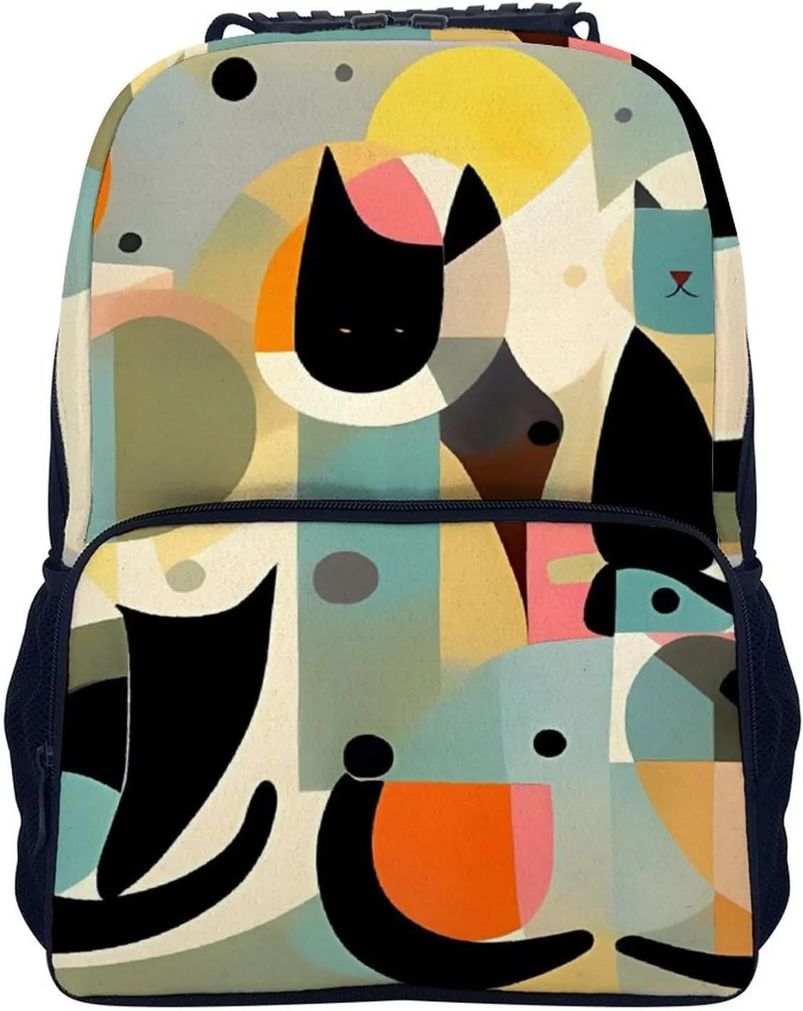 Laptop Backpack Mid Century Modern Art Cat Daypack Computer Bag Travel Laptop Bag Casual Nurse Bag for Women Men