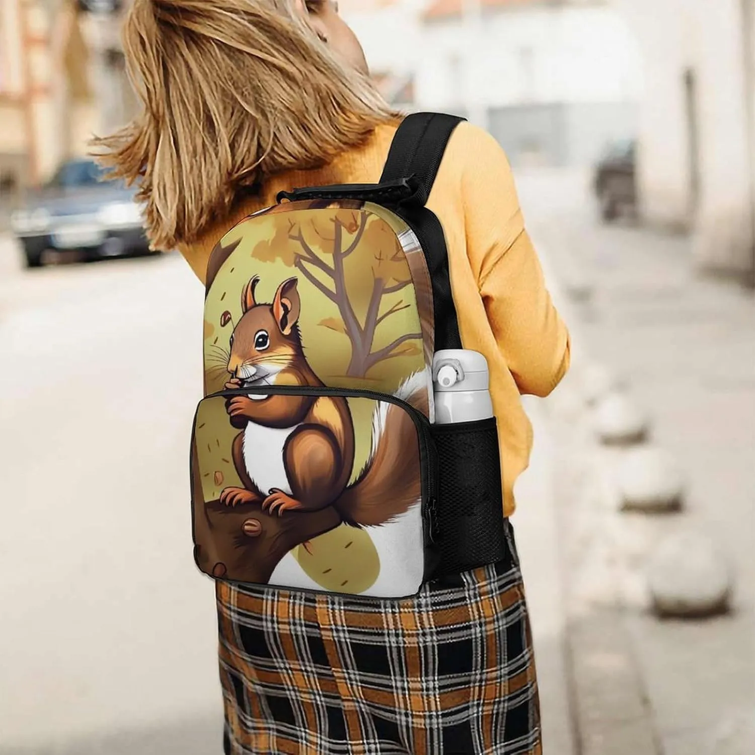 Laptop Backpack Nut Eating Animal Daypack Computer Bag Travel Laptop Bag Casual Nurse Bag for Women Men