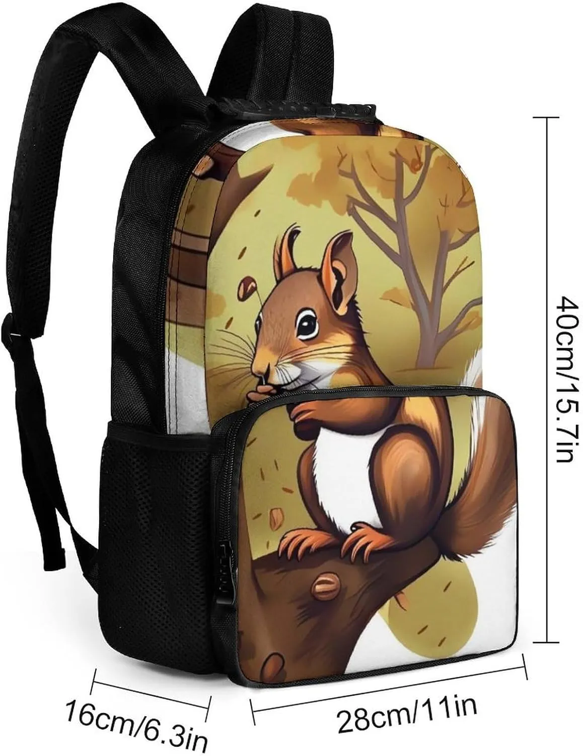 Laptop Backpack Nut Eating Animal Daypack Computer Bag Travel Laptop Bag Casual Nurse Bag for Women Men