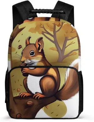 Laptop Backpack Nut Eating Animal Daypack Computer Bag Travel Laptop Bag Casual Nurse Bag for Women Men