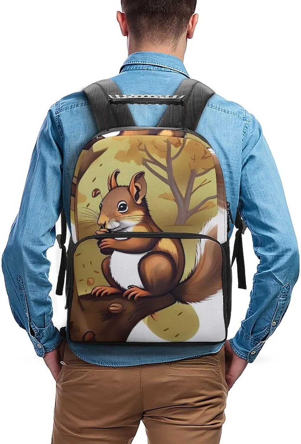 Laptop Backpack Nut Eating Animal Daypack Computer Bag Travel Laptop Bag Casual Nurse Bag for Women Men