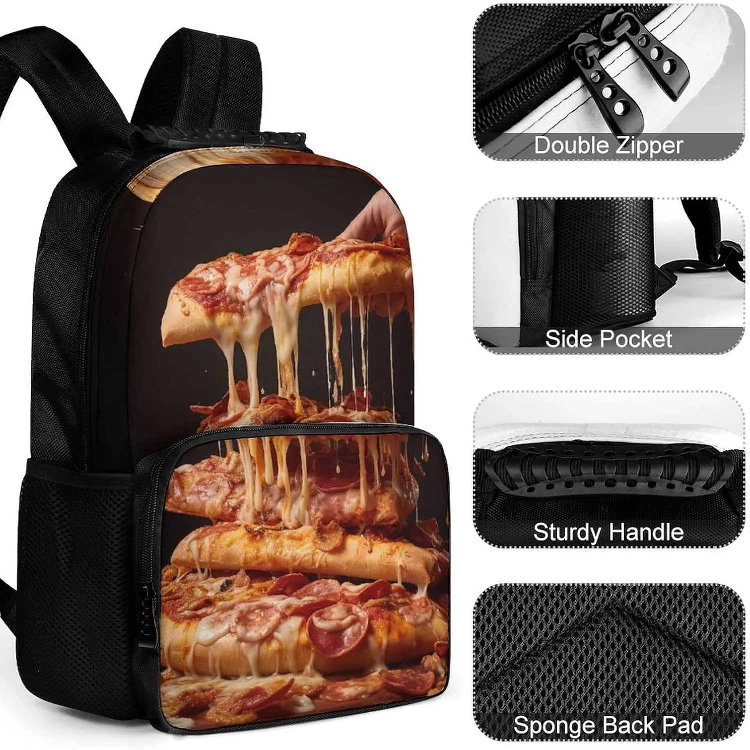 Laptop Backpack Some Pizza Daypack Computer Bag Travel Laptop Bag Casual Nurse Bag for Women Men