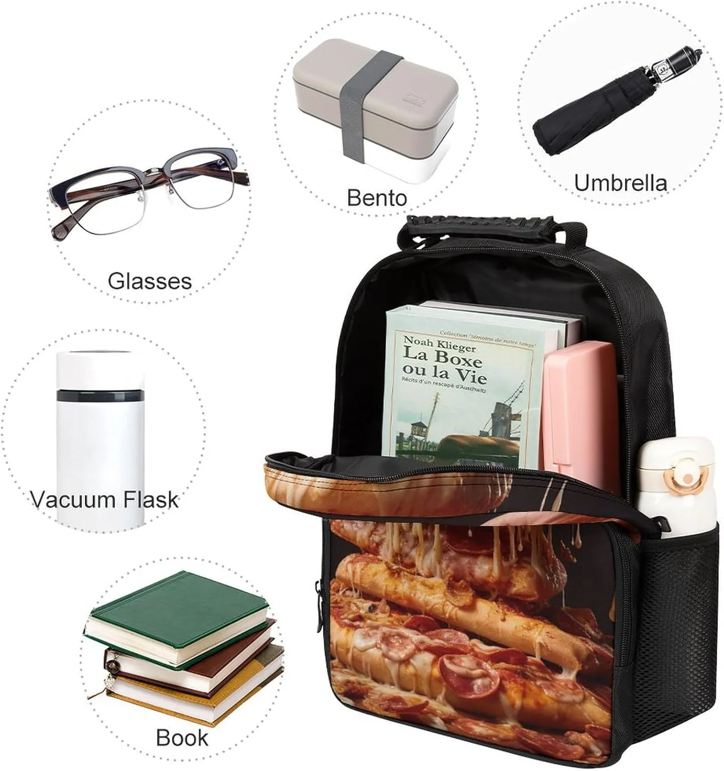 Laptop Backpack Some Pizza Daypack Computer Bag Travel Laptop Bag Casual Nurse Bag for Women Men