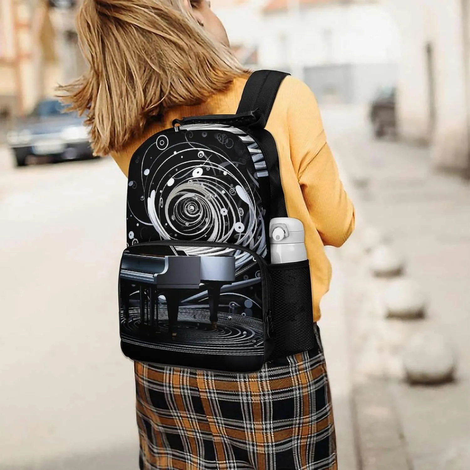 Laptop Backpack Spiral Piano Daypack Computer Bag Travel Laptop Bag Casual Nurse Bag for Women Men