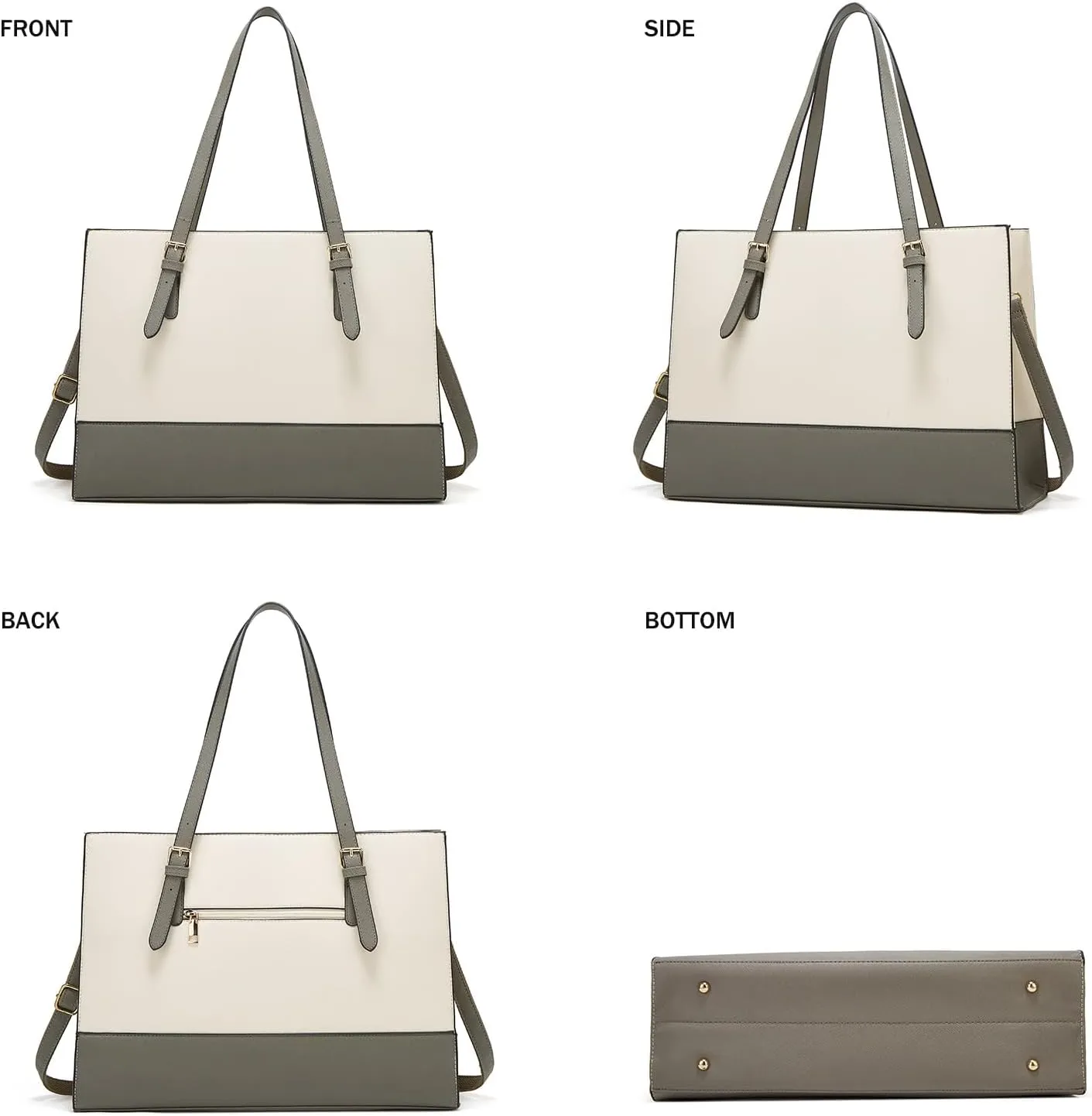 Laptop Bag for Women 15.6 inch Laptop Tote Bag Leather Classy Computer Briefcase for Work Waterproof Handbag 2pcs Set