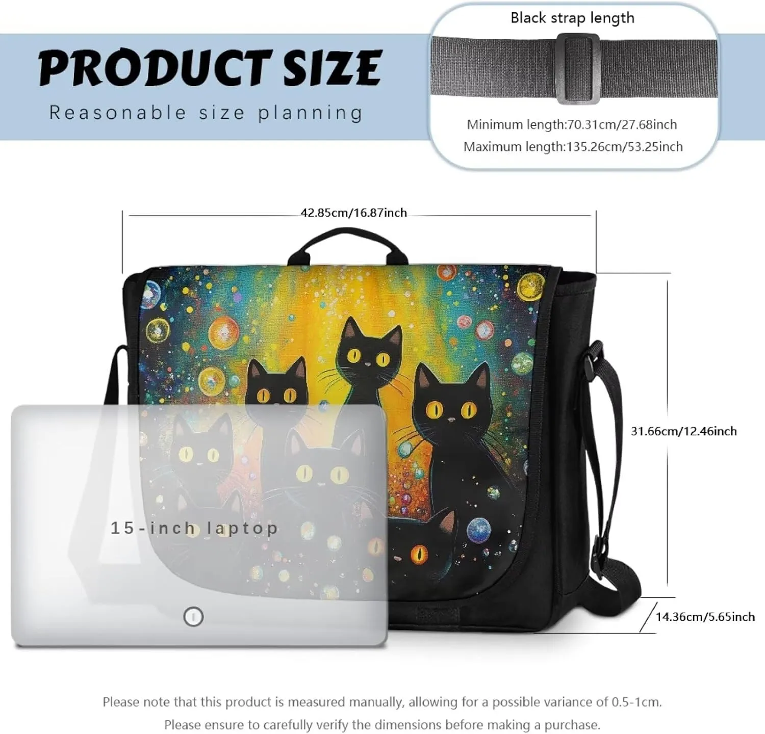 Large Flapover Bag, Messenger bag with Adjustable Shoulder Strap Crossbody Bag Multi-Pocket Messenger Bag