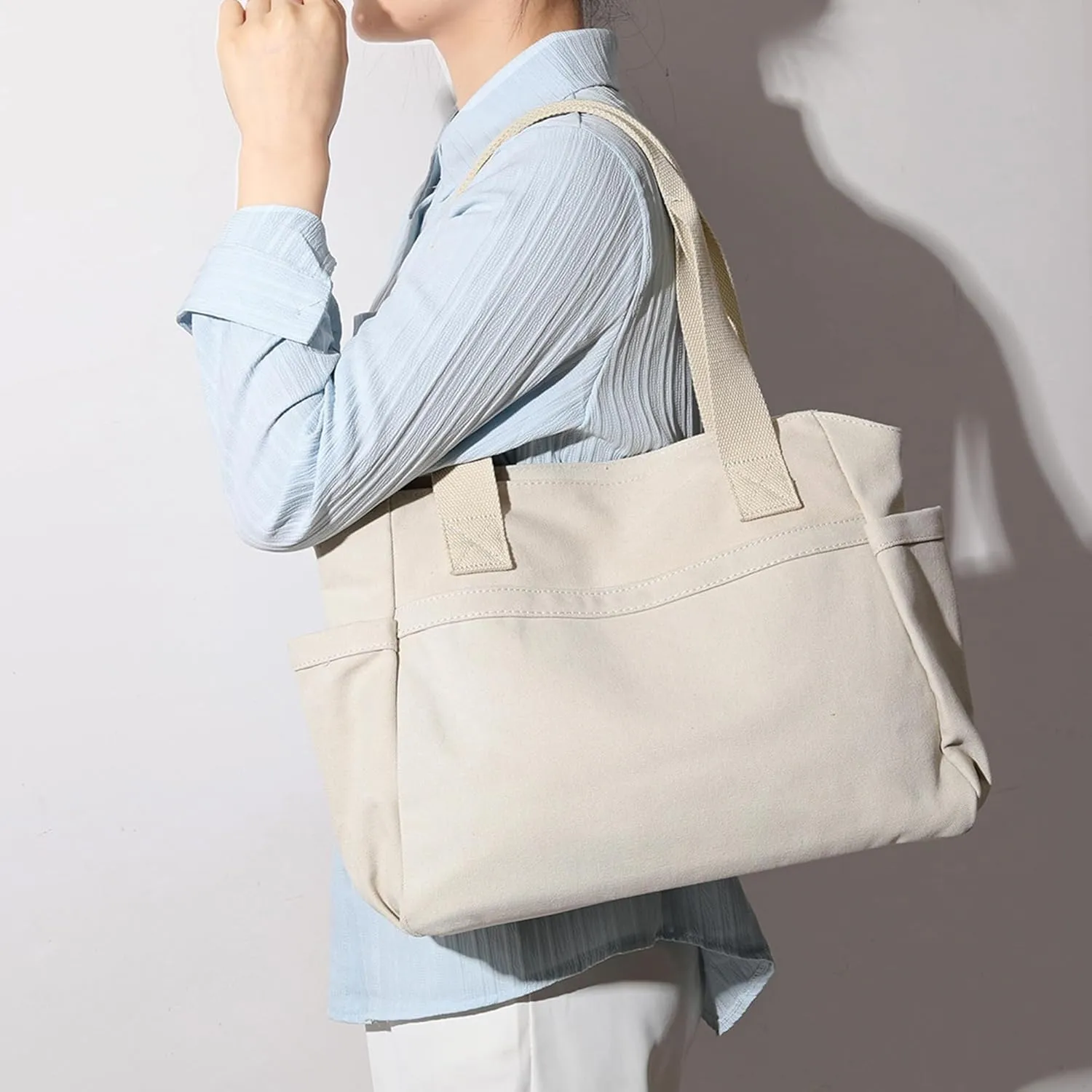 Large Handbags for Women Shoulder Hobo Purse Multi-Pockets for Travel, Gym, Shopping, Work Canvas Tote
