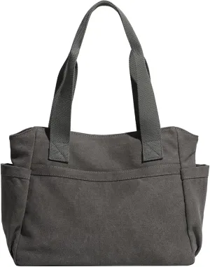 Large Handbags for Women Shoulder Hobo Purse Multi-Pockets for Travel, Gym, Shopping, Work Canvas Tote