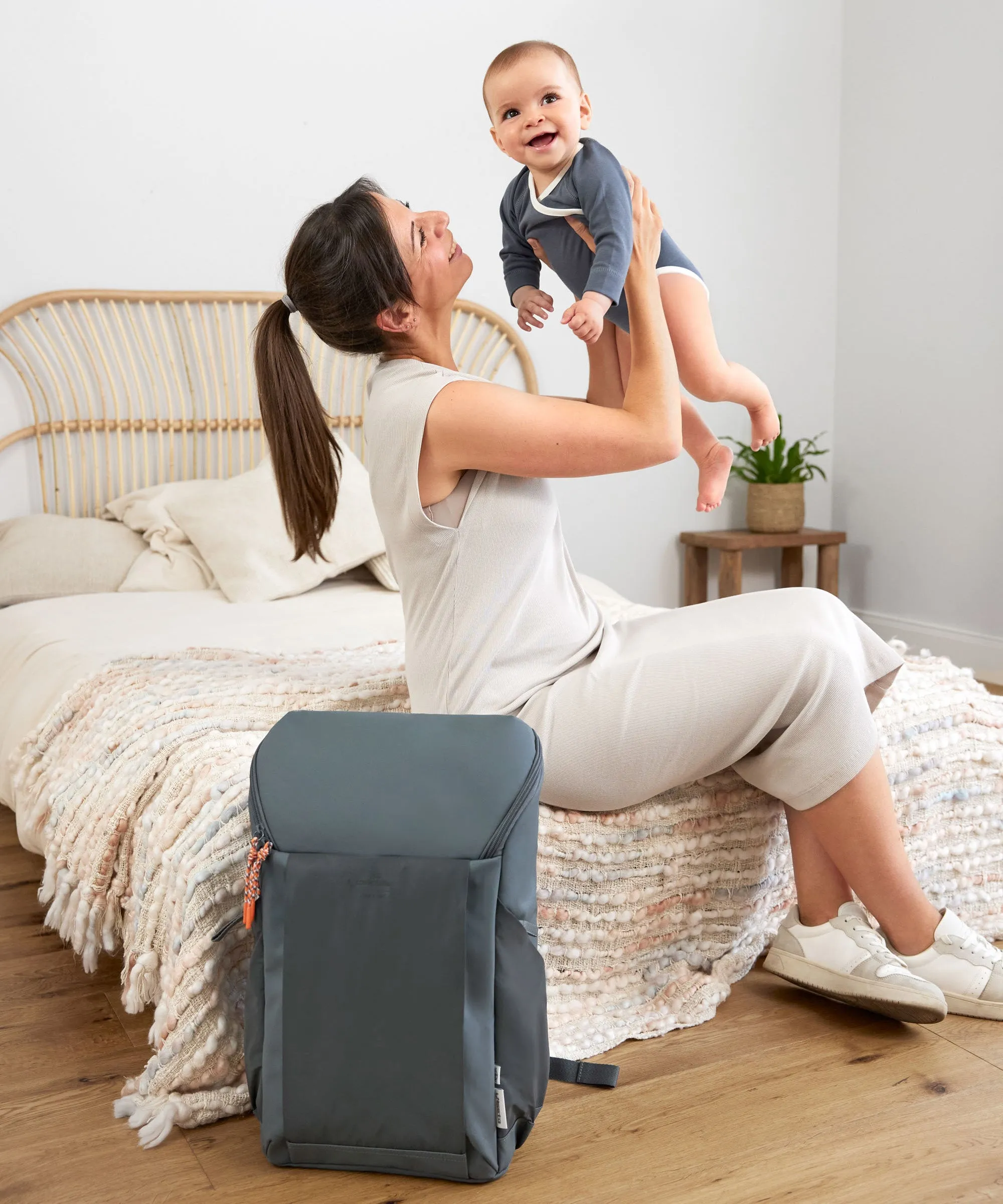 Lassig Slender Up Nappy Backpack - Reflective Anthracite