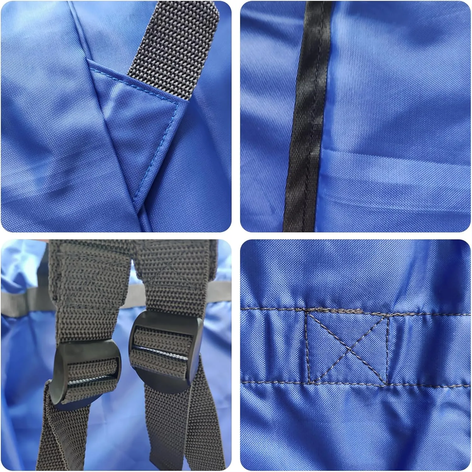 Laundry Bag Backpack, 27” x 34”Sturdy Laundry Bag with Shoulder Straps Drawstring Closure Heavy Duty Foldable Backpack for College, Travel, Laundromat, Apartment (Blue | 2 Pack)