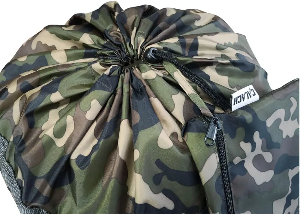 Laundry Bag Backpack, 27"x 34" Sturdy Laundry Bag with Shoulder Straps Drawstring Extra Large Heavy Duty, Foldable Backpack for College, Dorm, Travel, Laundromat (camo)