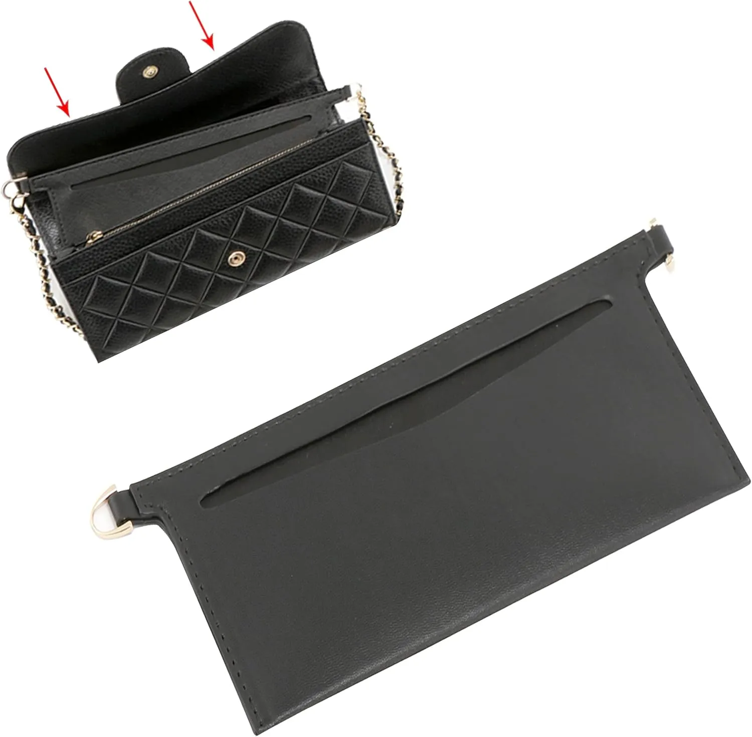 Lckaey Bag accessories kit wallet chain insert-Emily wallet for Sarah bag Crossbody inner bag 3015-black
