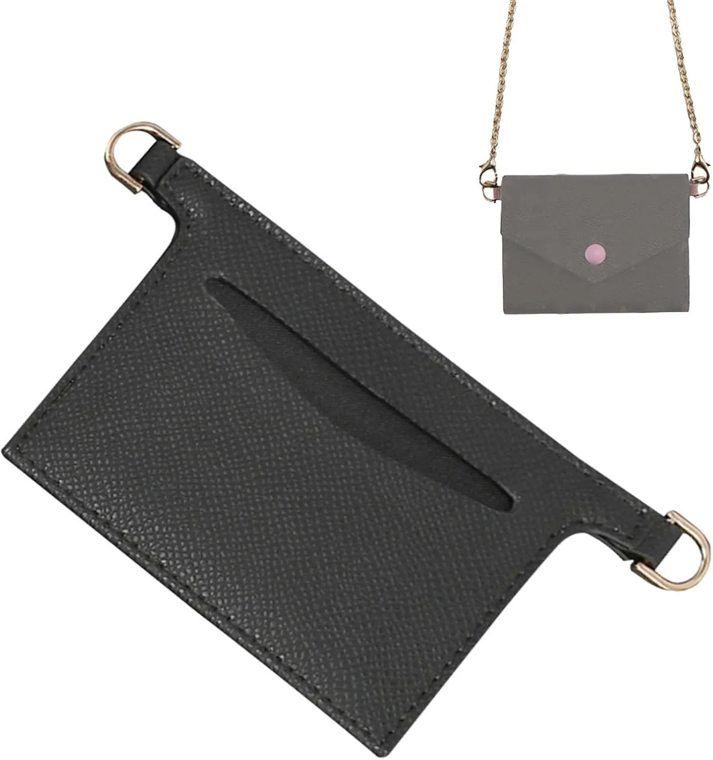 Lckaey clutch accessory kit purse chain insert strap For Doudou victorin short wallet transformation diagonal bag3022-black10*10cm