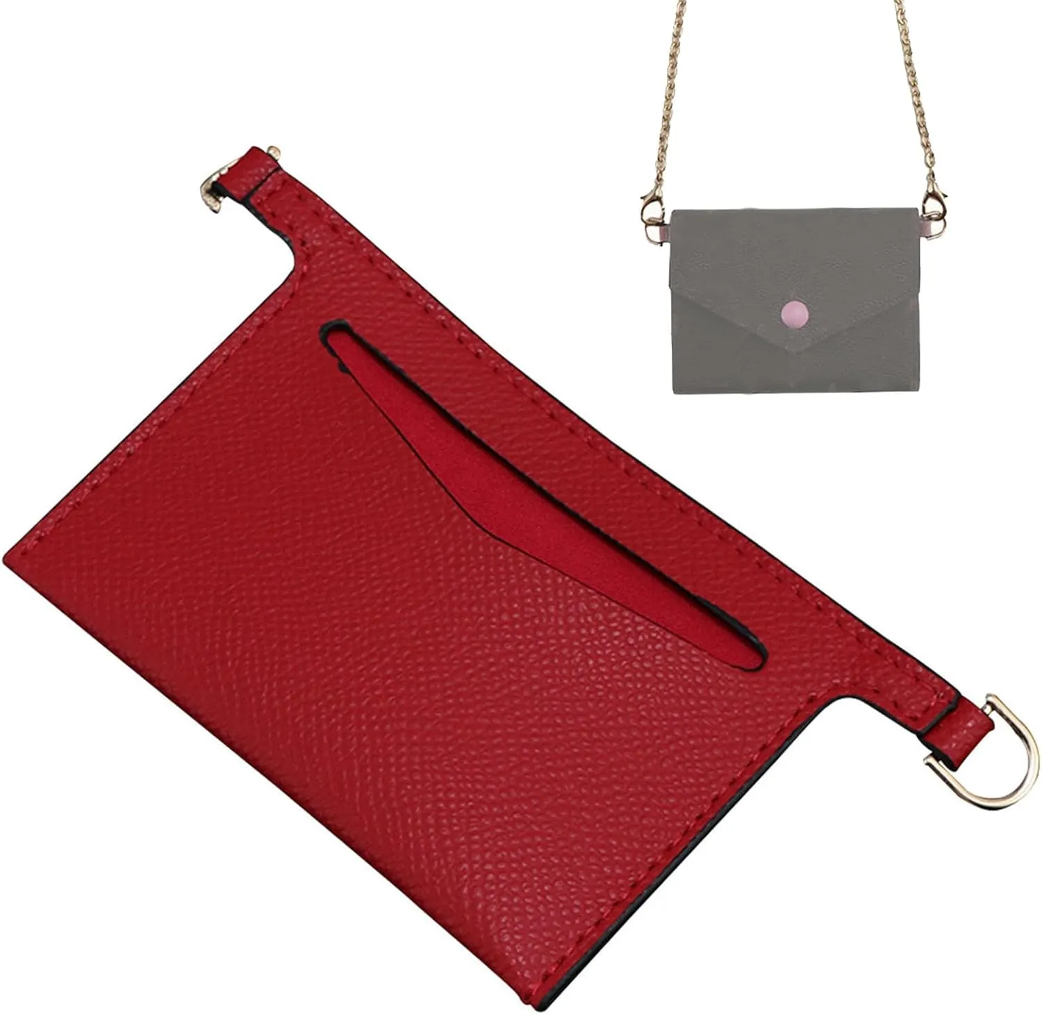 Lckaey clutch accessory kit purse chain insert strap For victorin short wallet transformation diagonal bag3022-red10*7cm