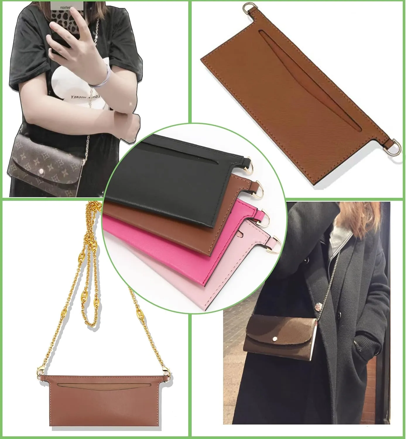 Lckaey Purse kit Sarah bag, detachable bag inserted into organizer Emily wallet diagonal shoulder bag