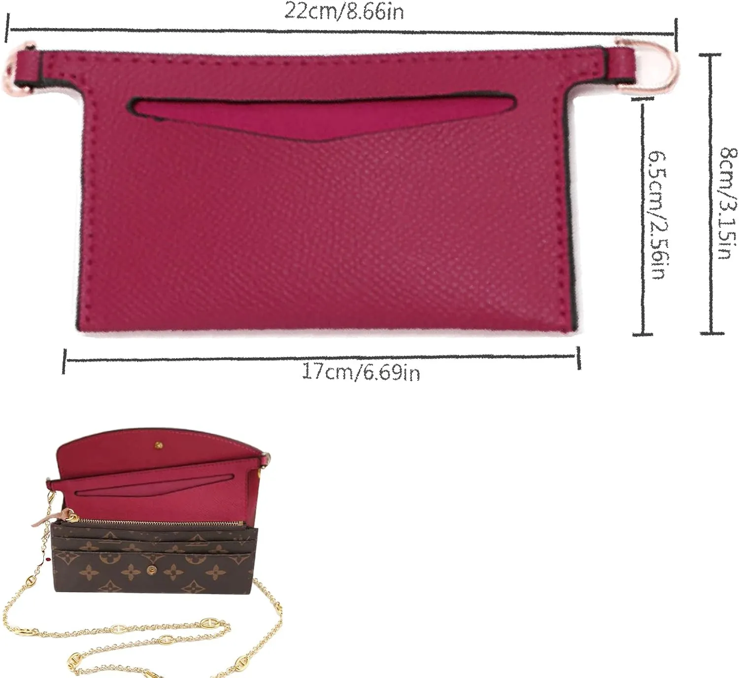 Lckaey Purse kit Sarah bag, detachable bag inserted into organizer Emily wallet diagonal shoulder bag