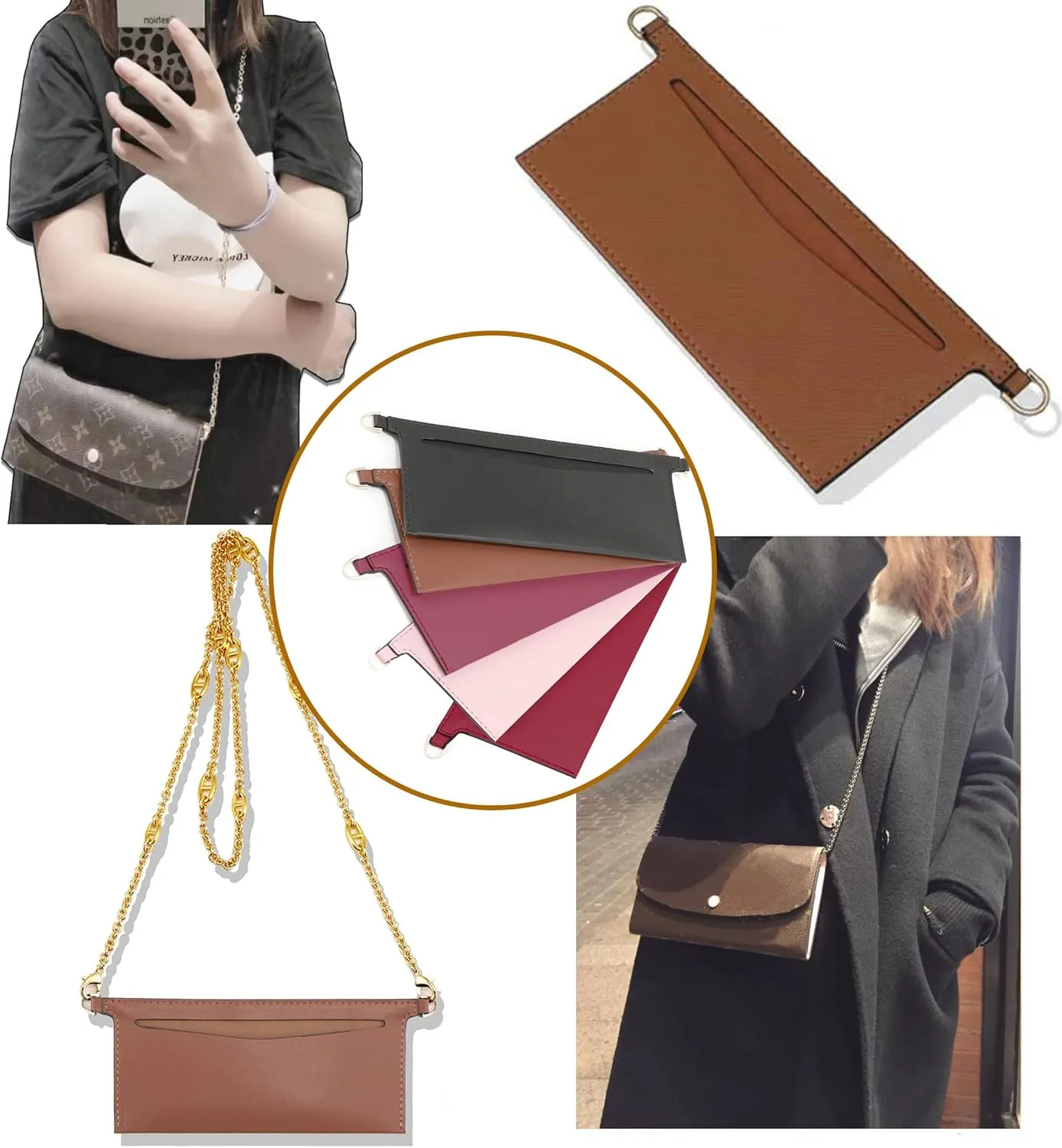Lckaey Purse kit Sarah bag, detachable bag inserted into organizer Emily wallet diagonal shoulder bag