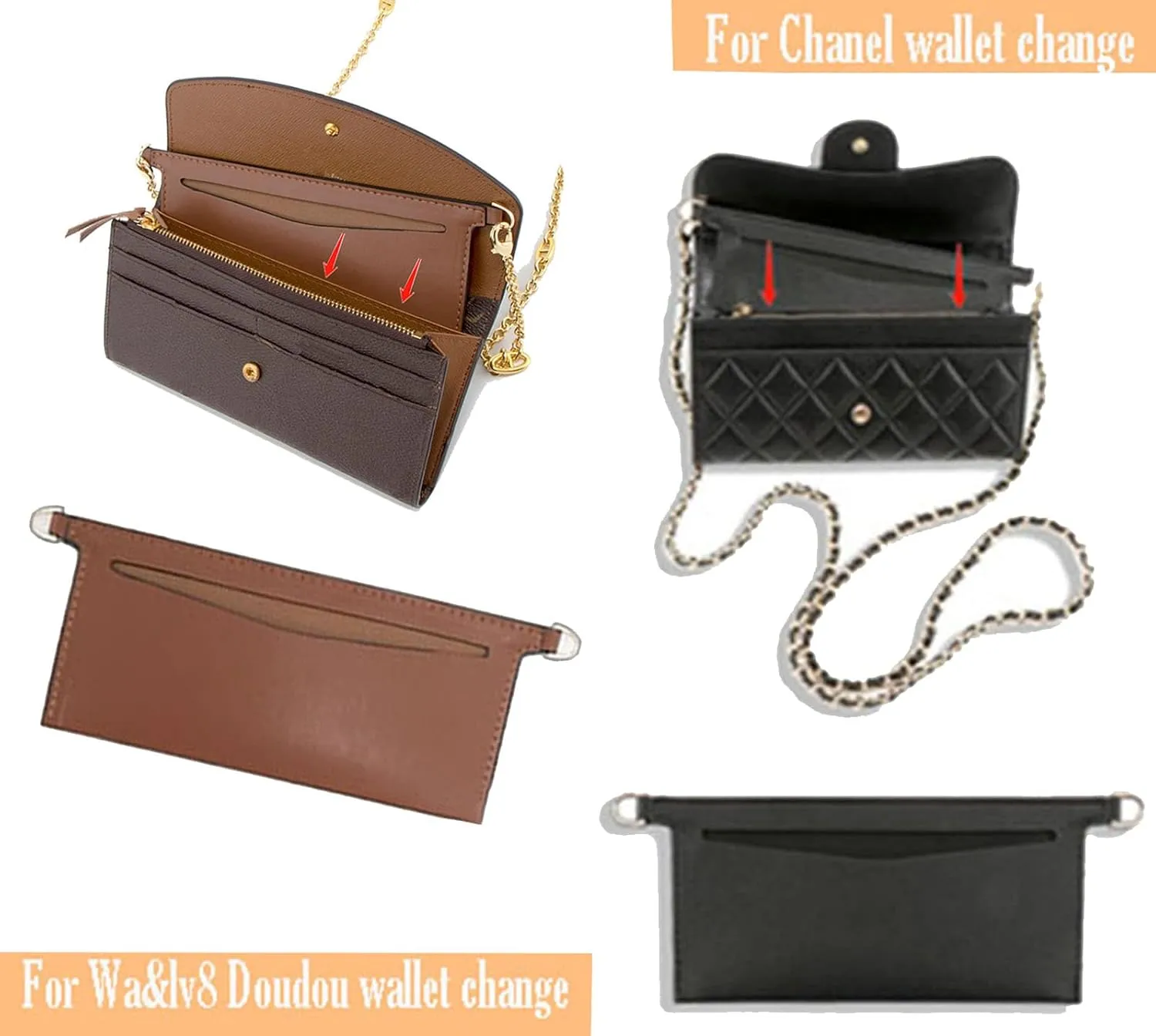 Lckaey Purse kit Sarah bag, detachable bag inserted into organizer Emily wallet diagonal shoulder bag