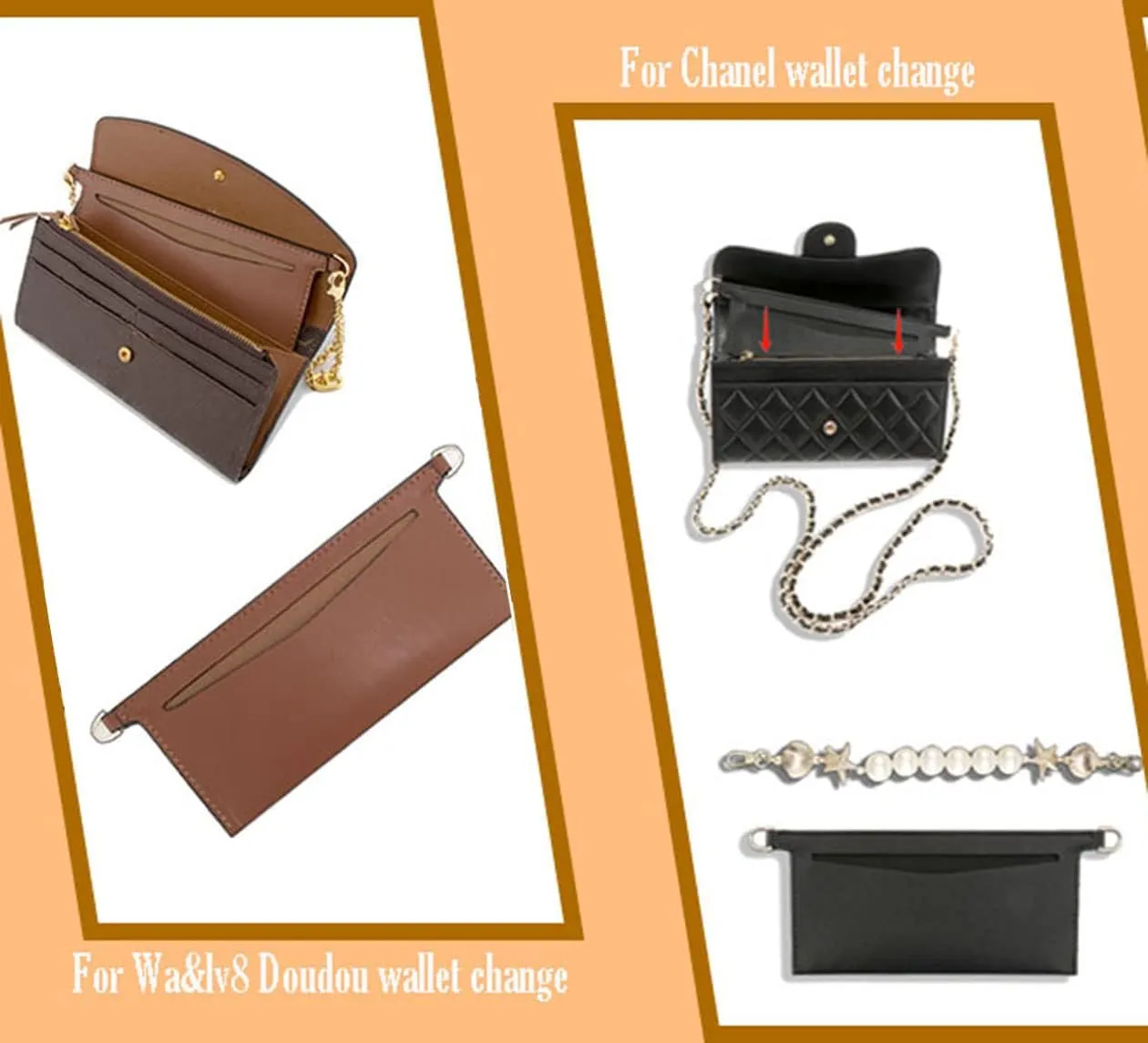Lckaey Purse kit Sarah bag, detachable bag inserted into organizer Emily wallet diagonal shoulder bag
