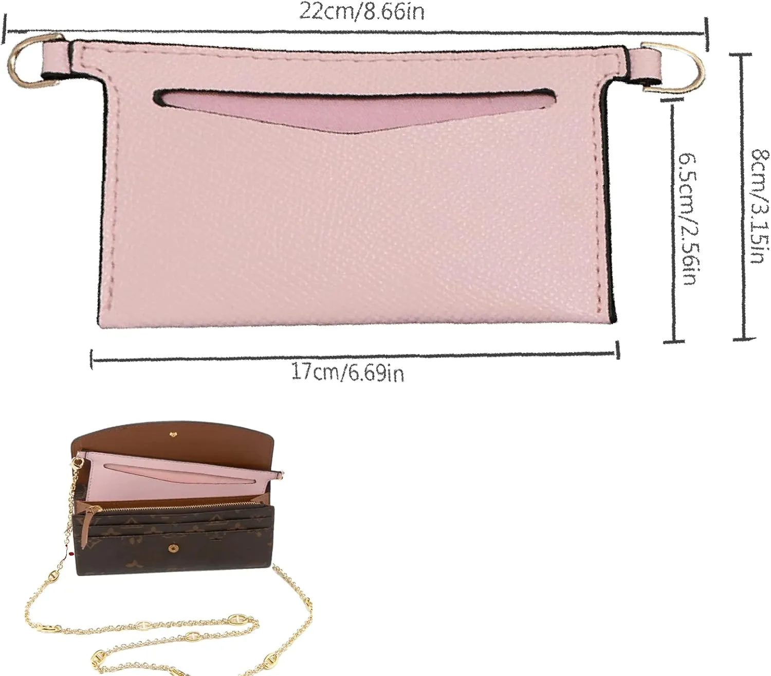 Lckaey Purse kit Sarah bag, detachable bag inserted into organizer Emily wallet diagonal shoulder bag