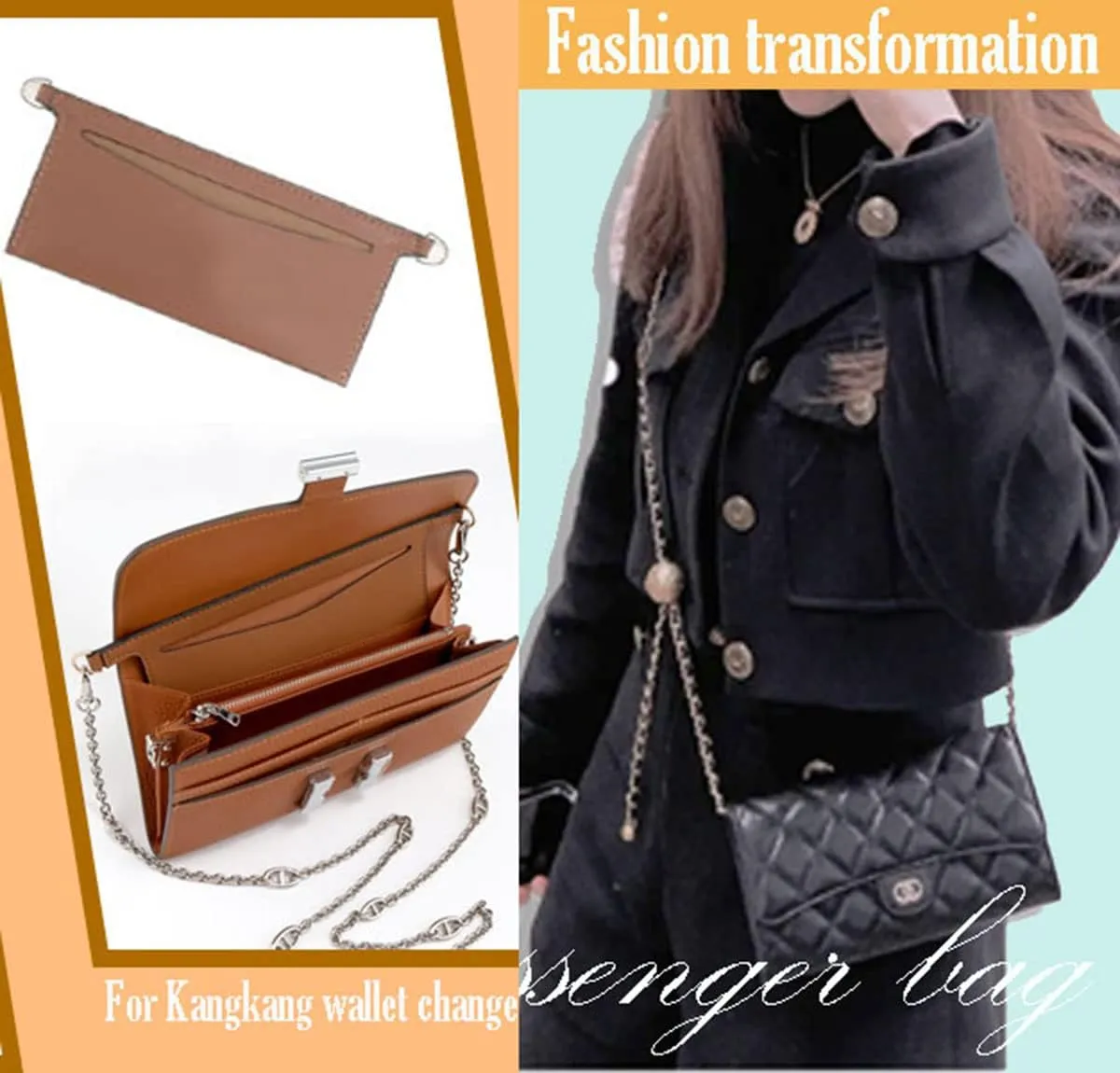 Lckaey Purse kit Sarah bag, detachable bag inserted into organizer Emily wallet diagonal shoulder bag