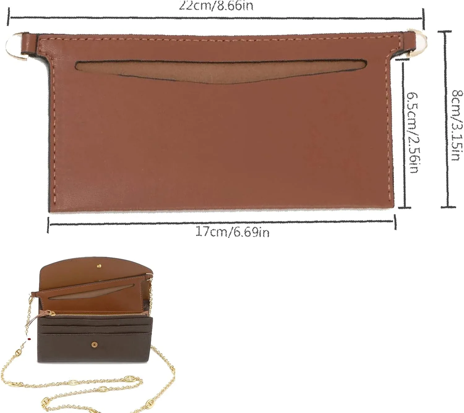 Lckaey Purse kit Sarah bag, detachable bag inserted into organizer Emily wallet diagonal shoulder bag