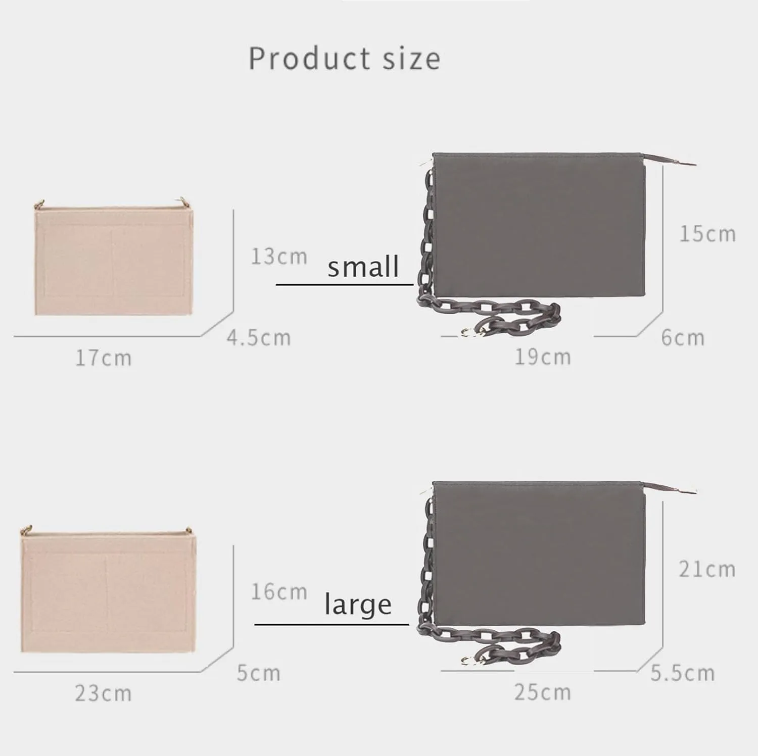 Lckaey Purse Organizer - bag Organizer Insert for 19 26 Renovation of washing bag 3076coffee-M