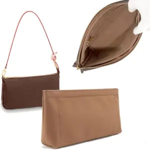 Lckaey Purse Organizer for Large Liner Compatible with Pochette Accessories​Pouch Inside Insert 3039-brown