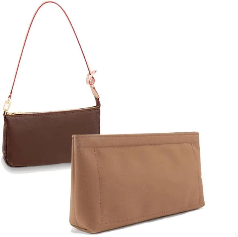 Lckaey Purse Organizer for Large Liner Compatible with Pochette Accessories​Pouch Inside Insert 3039-brown
