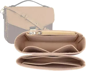 Lckaey Purse Organizer for mini pochette voyager insert kirigami pochette insert with chain 2084khaki